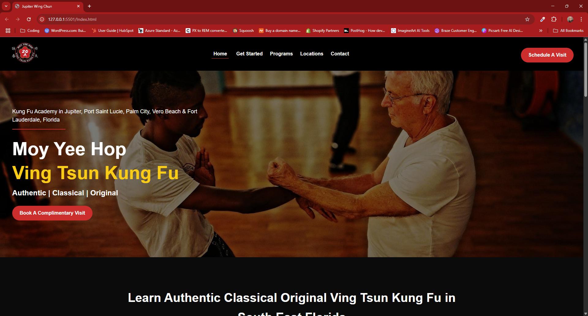 Wingchun Landing Page